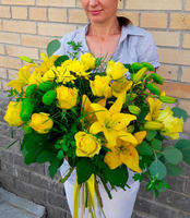 Букет из лилий и роз "Солнце мое" 