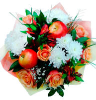 Букет из хризантем и роз "Наслаждение"