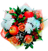 Букет из хризантем и роз "Наслаждение"