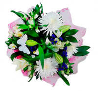 Букет из лилий и хризантем "В преддверии Весны"